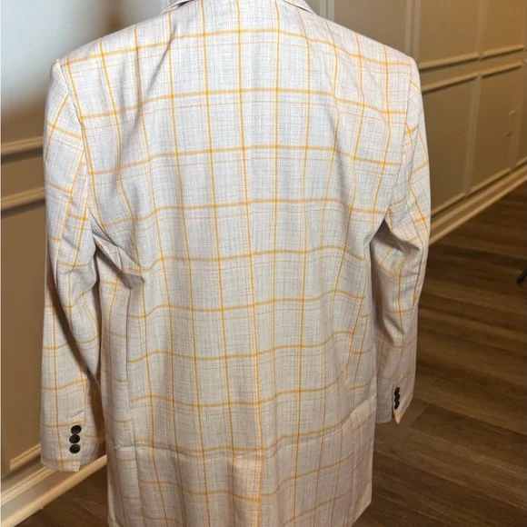 NWT ASOS DESIGN Dad Suit Blazer in Orange Check – UK 8 / US 4 - Picture 6 of 11